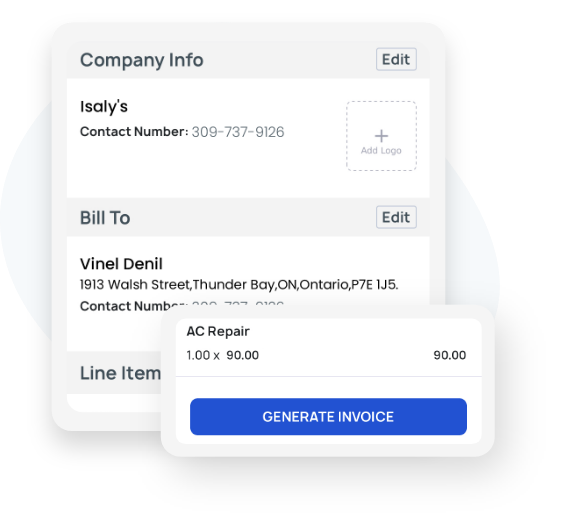 Generate invoices on the go
