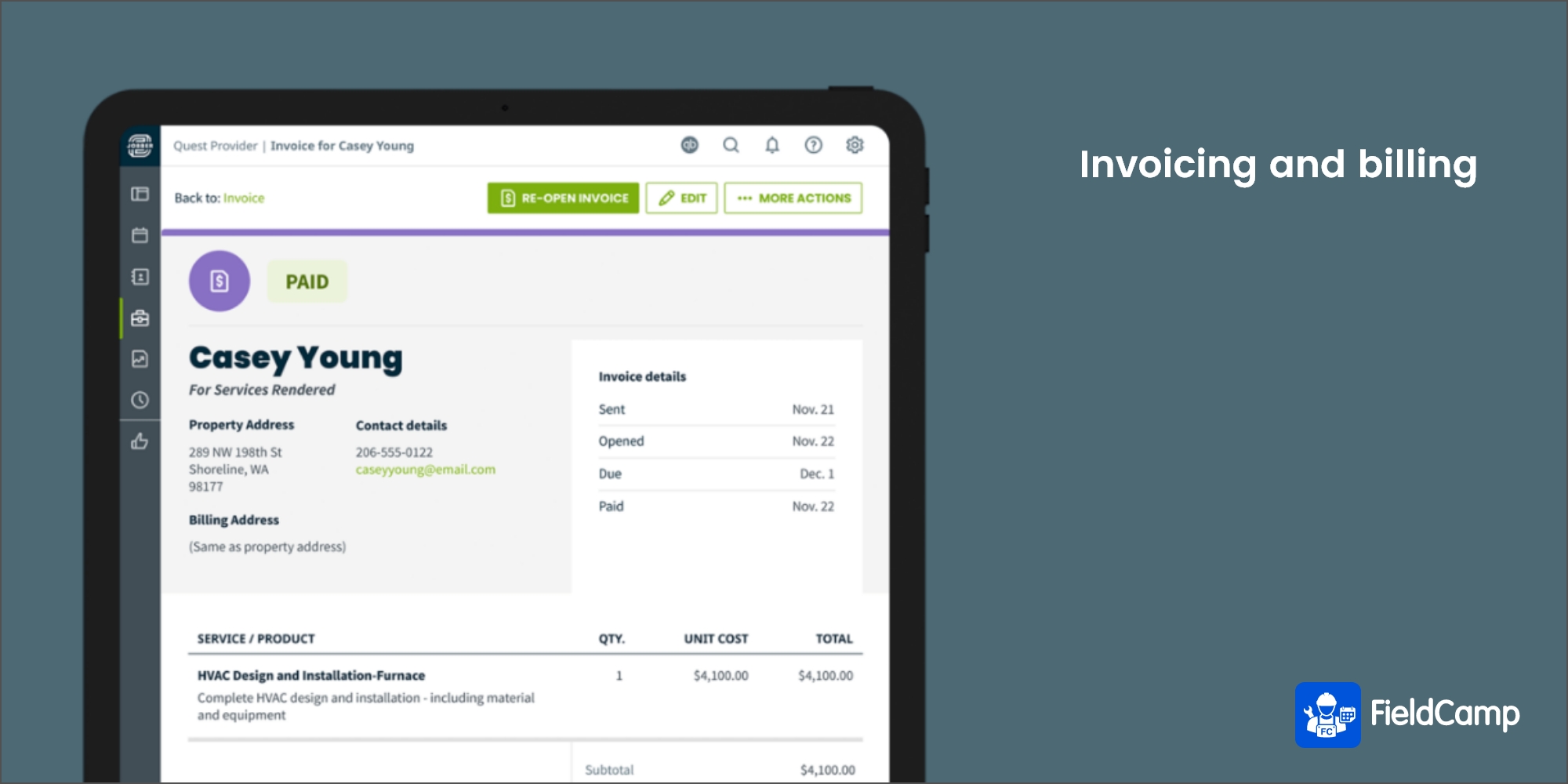 Invoicing and billing