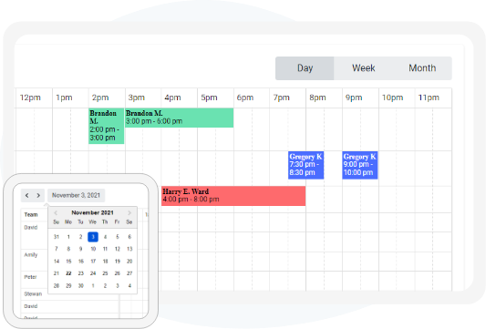 manage schedules with calendar