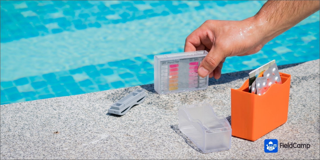 Water testing strips - pool cleaning equipment