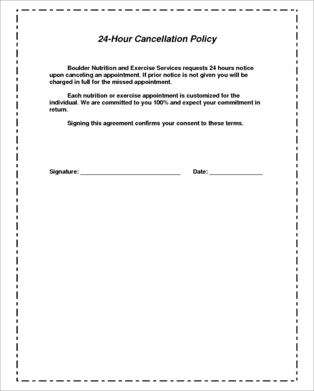 Cancellation policy template